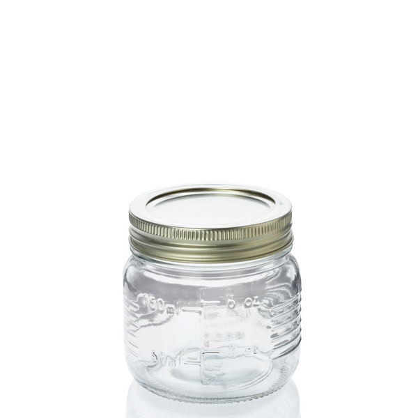 250ml Old Fashioned Mason Jar with Silver Lid