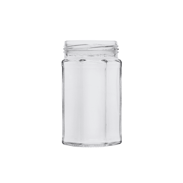 12oz Octagonal Jar with Red Gingham Caps
