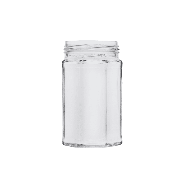 12oz Octagonal Jar with White Caps