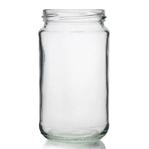 580ml Food Jar with Black caps