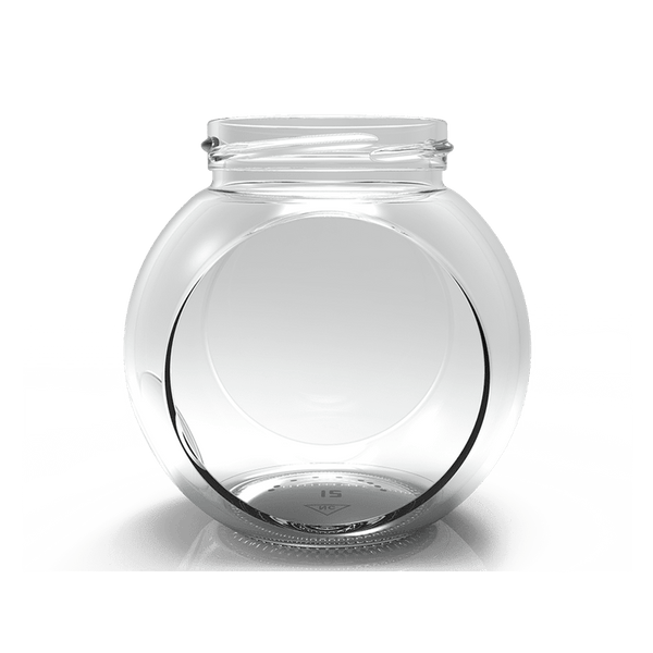 395ml Offset Sweetie Jar with Black Caps