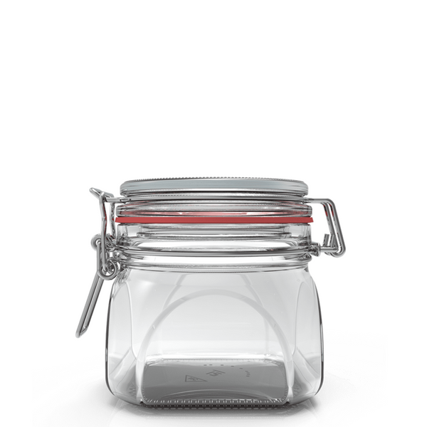 550ml Square Kiln Clip Jar
