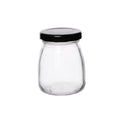 100ml Miniture Yoghurt/Milk Pot with Black Cap