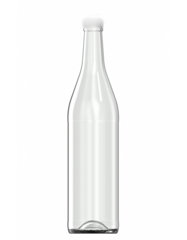 1000ml Clear Wine/Spirit Bottle with Red Bartop Cork