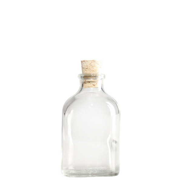 50ml clear spirit vial, cork mouth