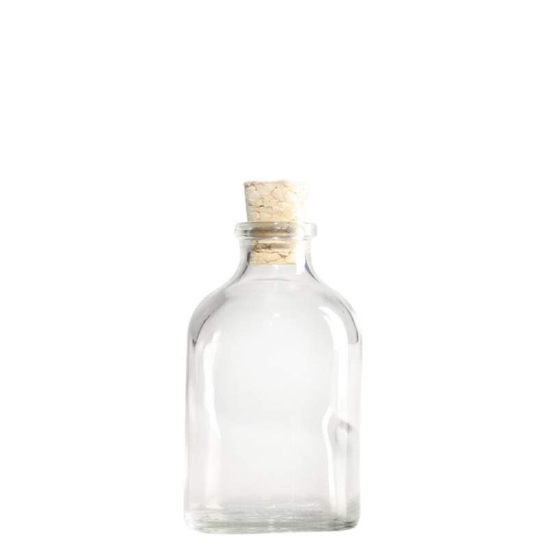 50ml clear spirit vial, cork mouth