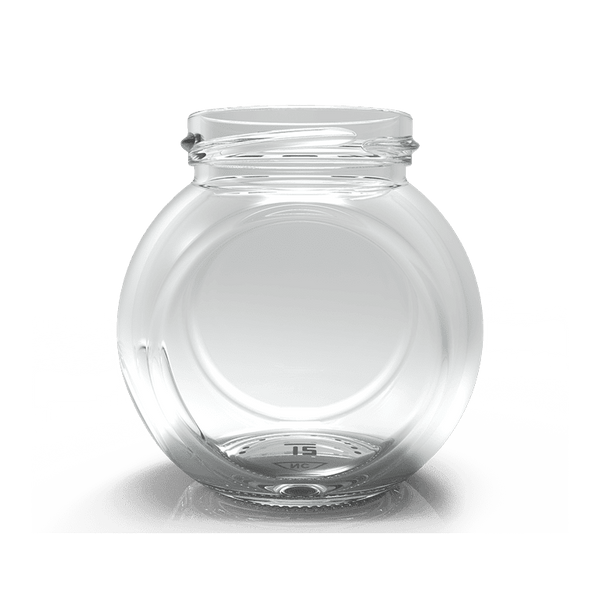 192ml Offset Sweetie Jar with Silver Caps