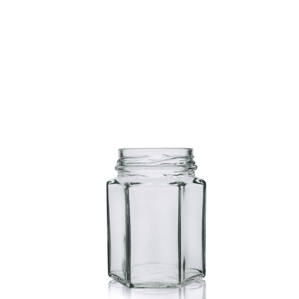 110ml Hexagonal Jar with White Lids