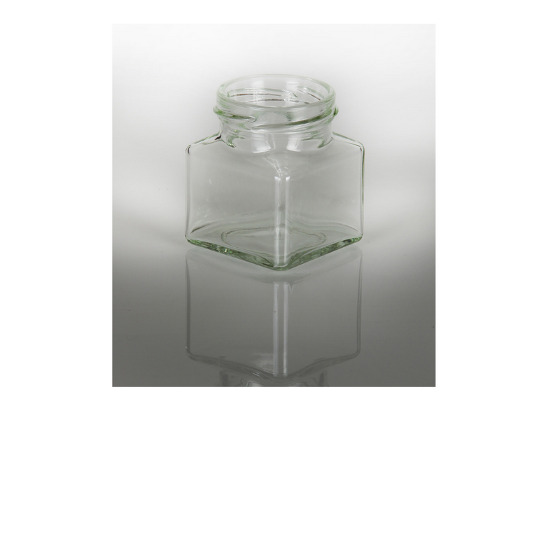 130ml Square Jar with White Caps