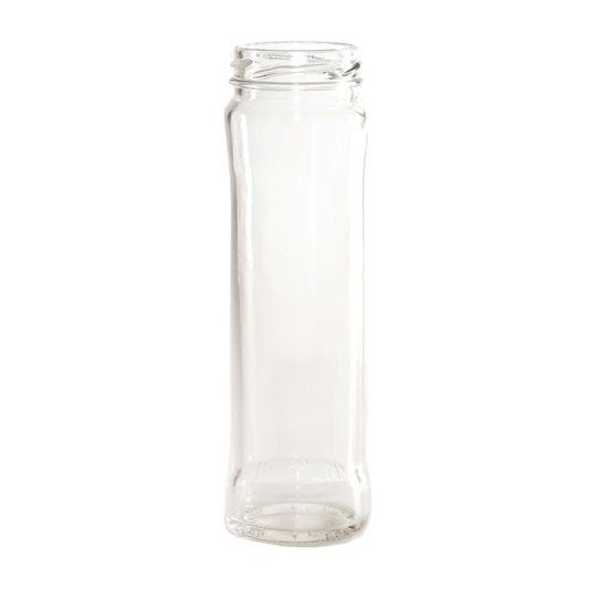 211ml Tall Olive Glass Jar with White Caps