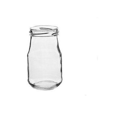 212ml Atlas Glass Jar with Black Caps