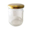 212ml Mustard Glass Jar with Black Caps