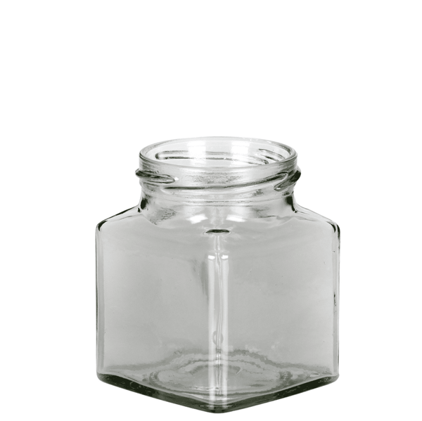 282ml (200g) Square Jar with Silver Lids