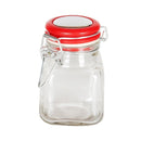 125ml Square Kilnclip Red Glass Jar