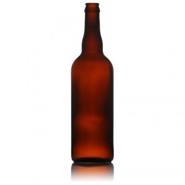 750ml Returnable Amber Beer Bottle with Gold Crowns