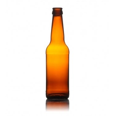 330ml Amber Beer Bottle with Blue Crowns