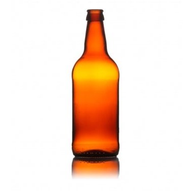 500ml AMC Amber Beer Bottle with Black Caps