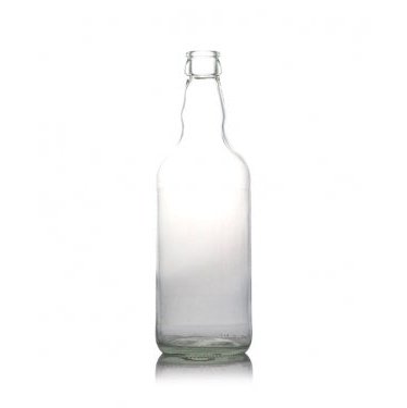 500ml Clear Beer Bottle with White Crowns