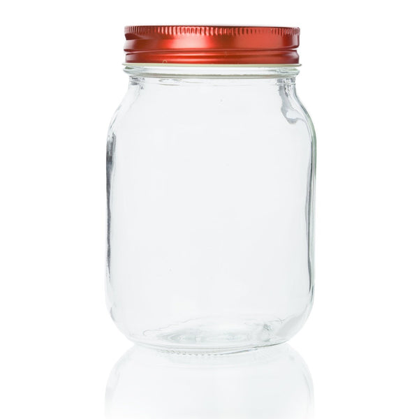 500ml Mason Jar with 2 Piece Red Lid