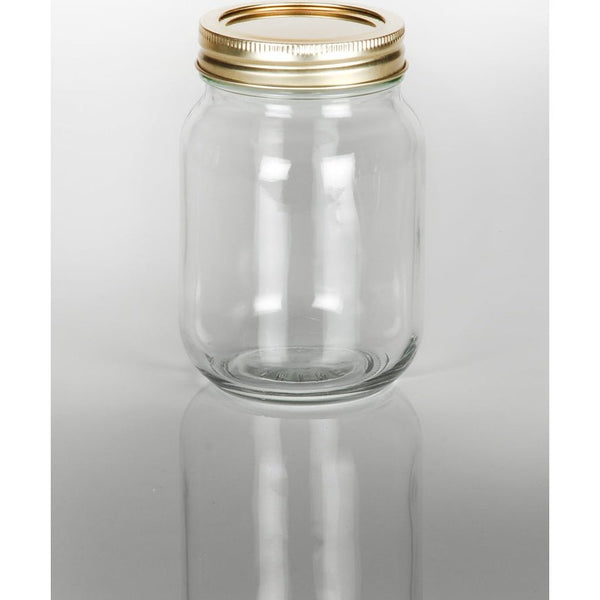 500ml Mason Jar with 2 Piece Gold Lid