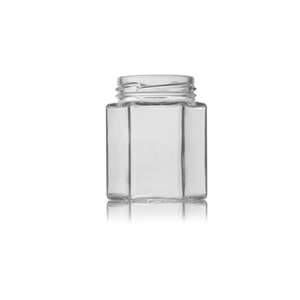 195ml Hexagonal Jar with Green Lids