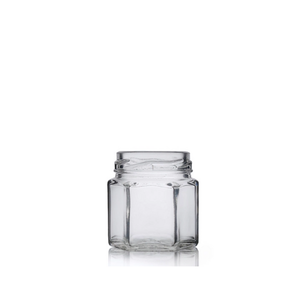 45ml Hexagonal Jar with White Caps