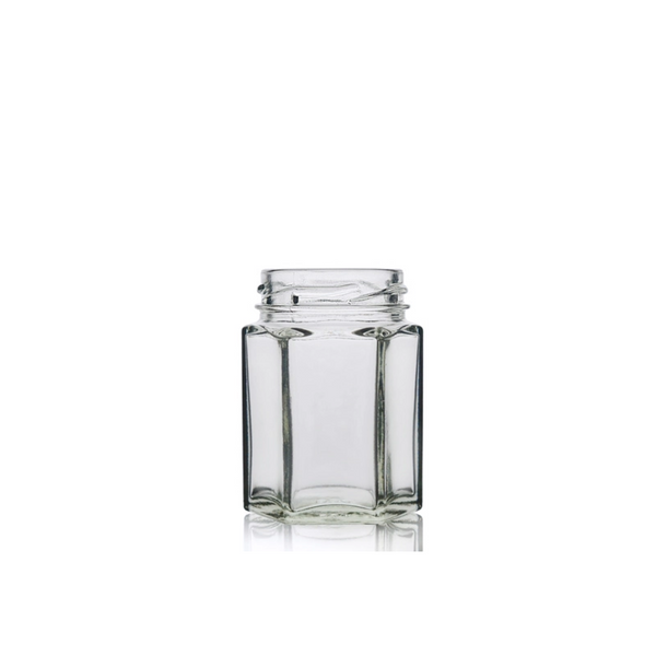 55ml Hexagonal Jar with Red Gingham Caps