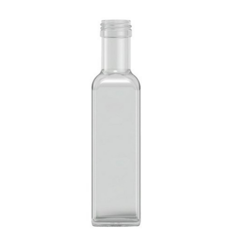 220ml Marasca Oil Bottle with Black Plastic T/E Oil Pourer Caps