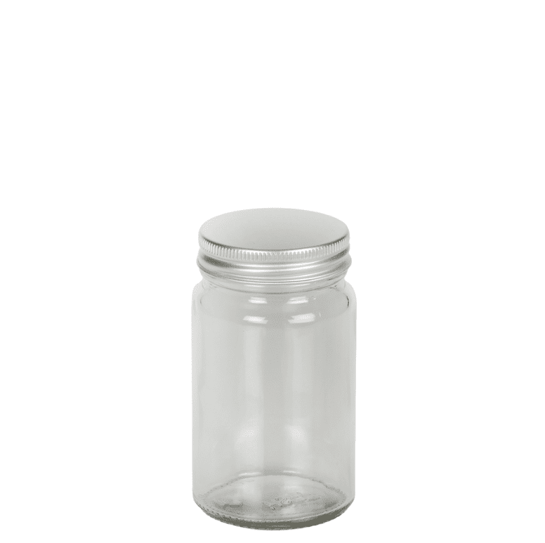 130ml (4oz) Tall Spice Jar with Silver Aluminium Lids